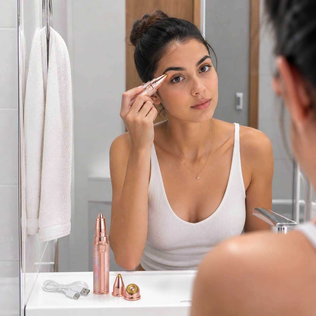 Depiladora facial 2 en 1 | Efecto purpurina